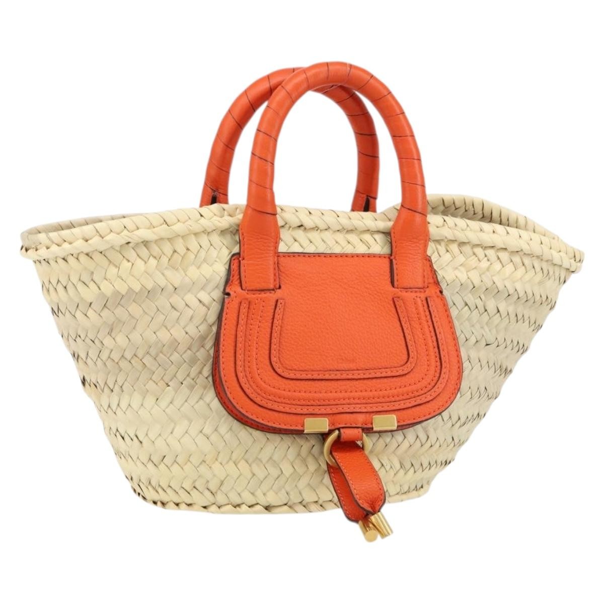 Chloe Marcie Basket Bag Raffia and Leather