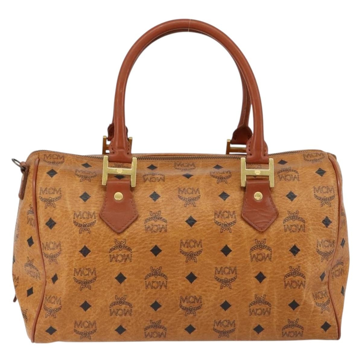 MCM Visetos Handbag Canvas and Leather