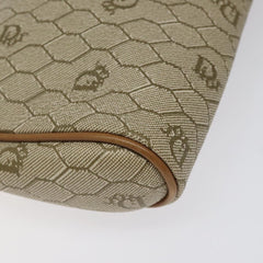 Christian Dior Vintage Honeycomb Zip Pouch Coated Canvas