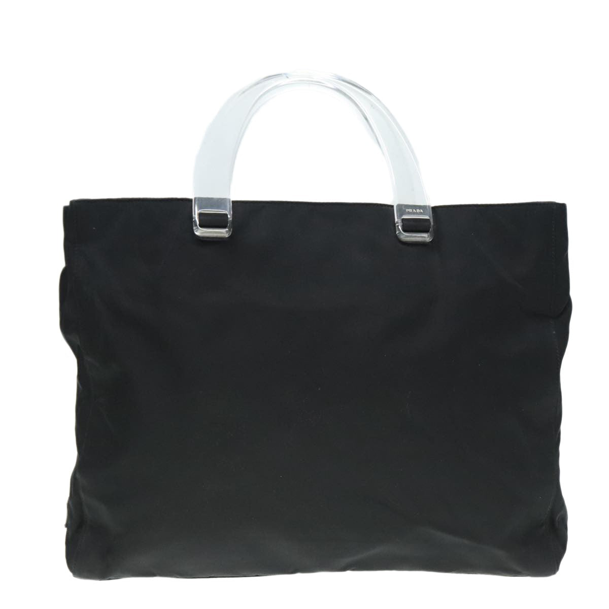 Prada Resin Handle Tote Tessuto