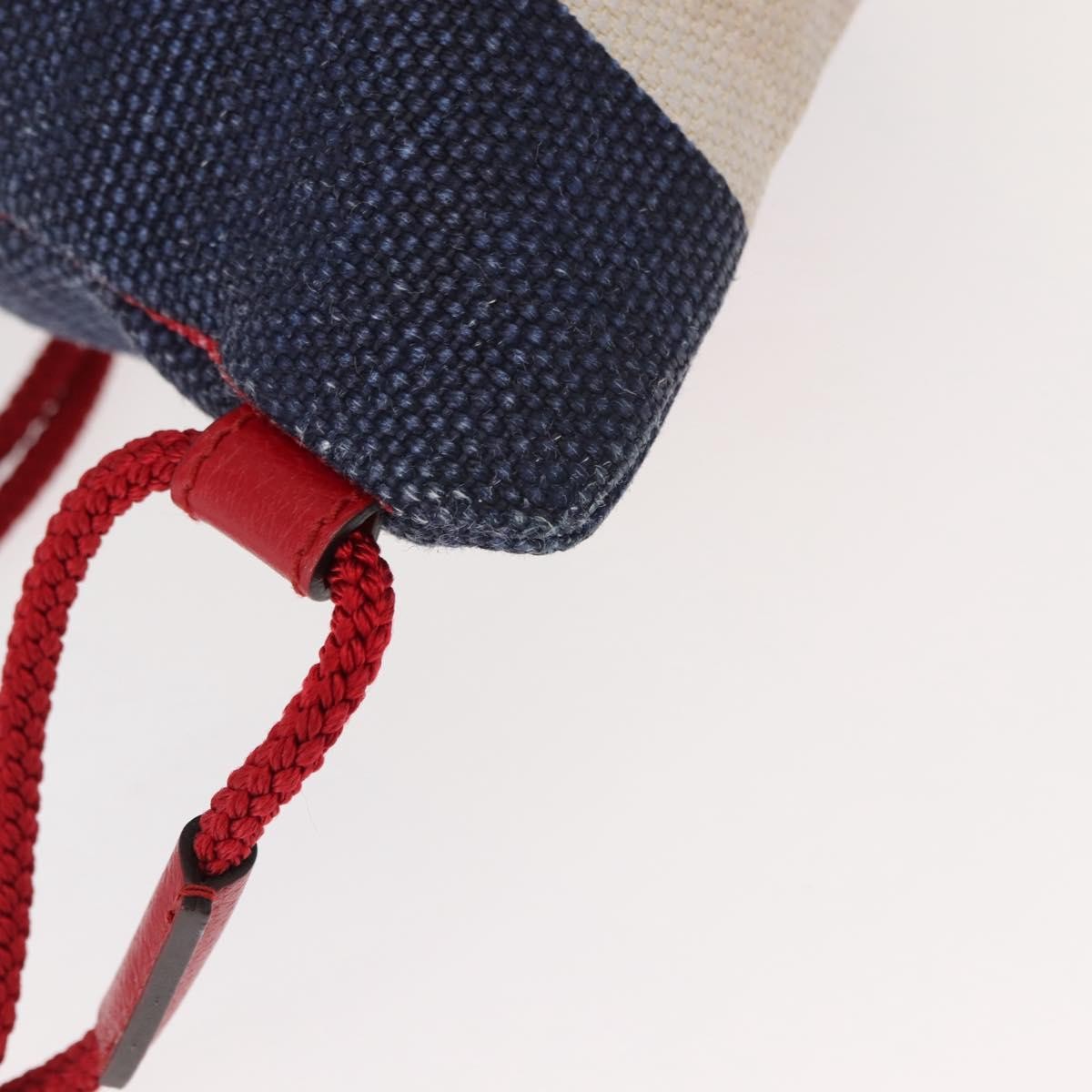 Gucci Logo Drawstring Backpack Striped Canvas