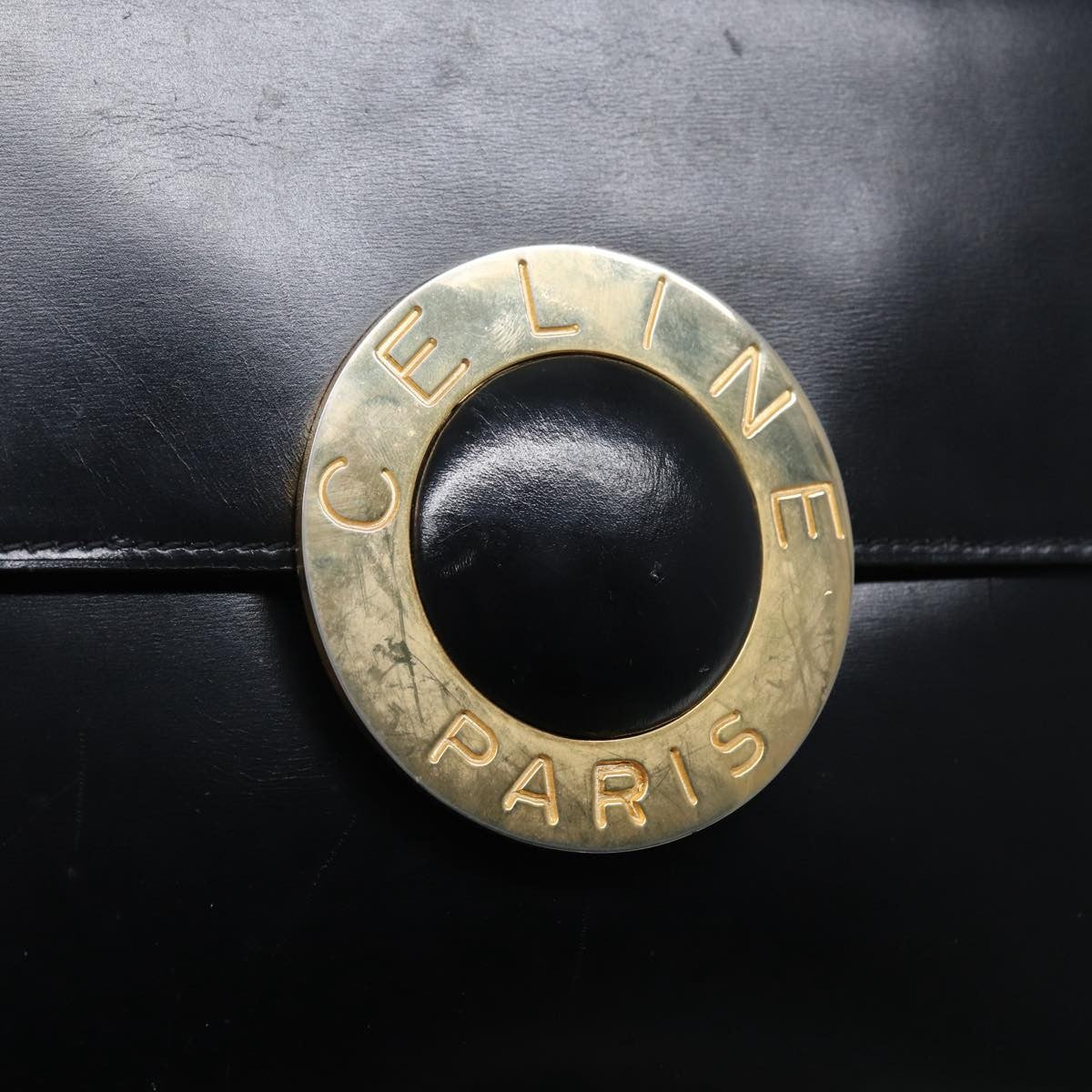 Celine Vintage Circle Logo Crossbody Bag Leather