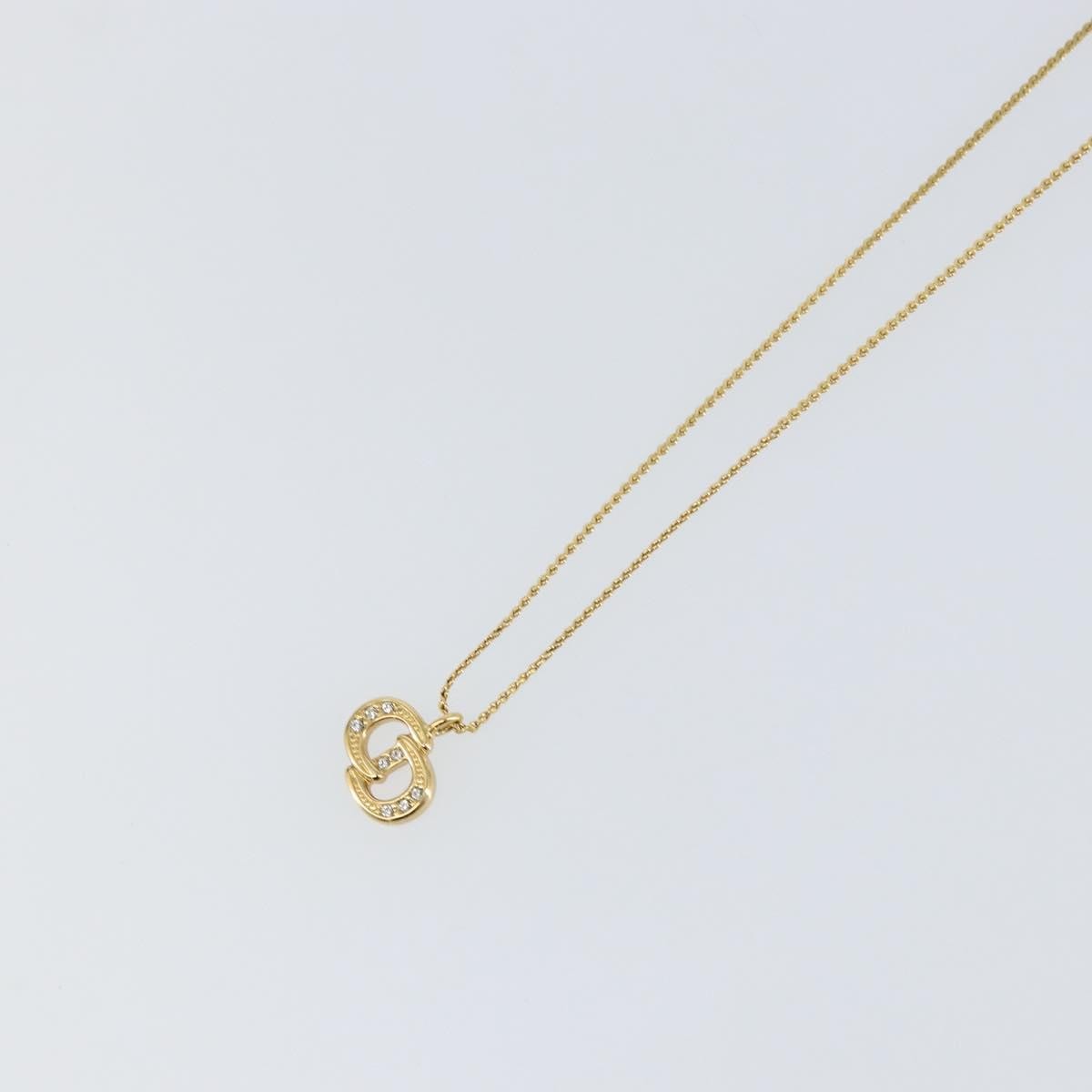 Christian Dior CD Pendant Necklace Metal and Crystals