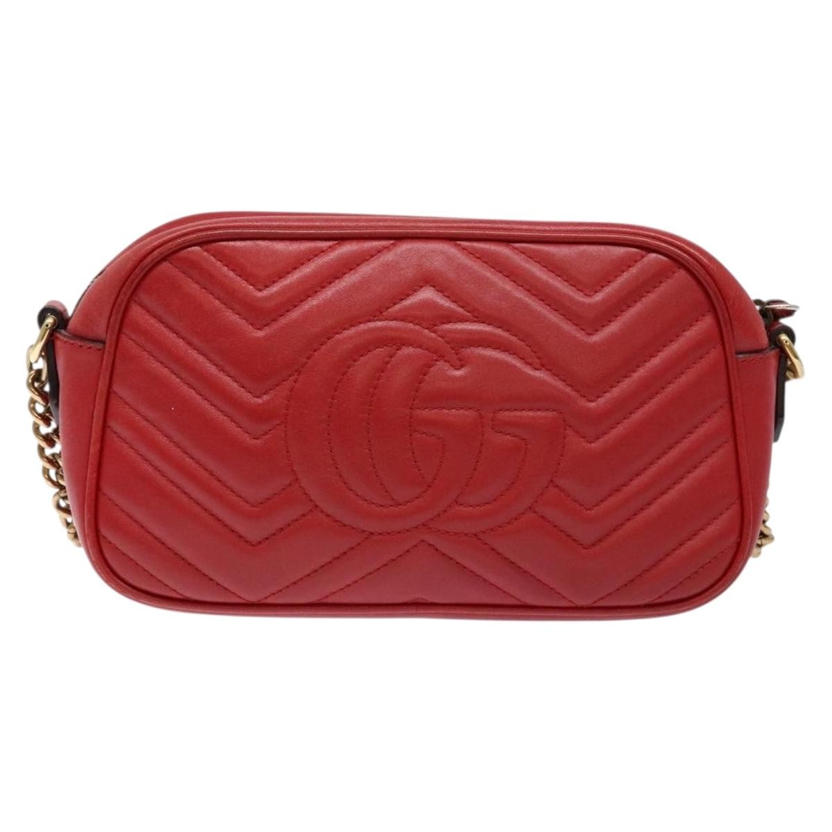 Gucci GG Marmont Triple Zip Chain Bag Matelasse Leather