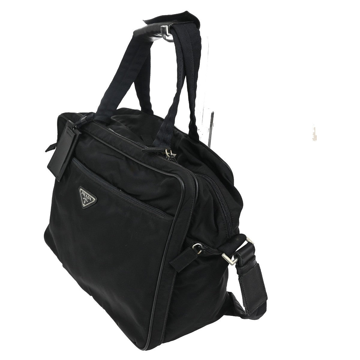 Prada Expandable Front Zip Boston Bag Tessuto