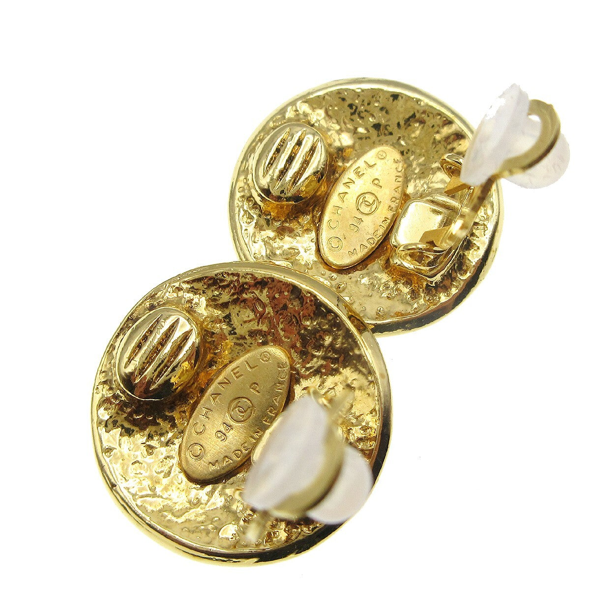 Chanel CC Button Clip-On Earrings Metal