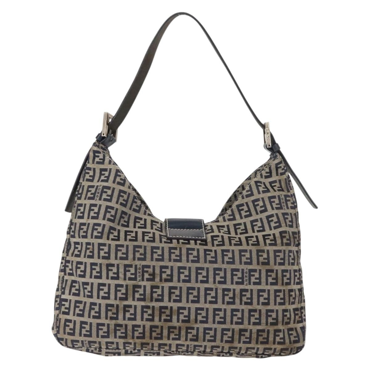 Fendi Belted Flap Shoulder Bag Zucchino Coated Canvas