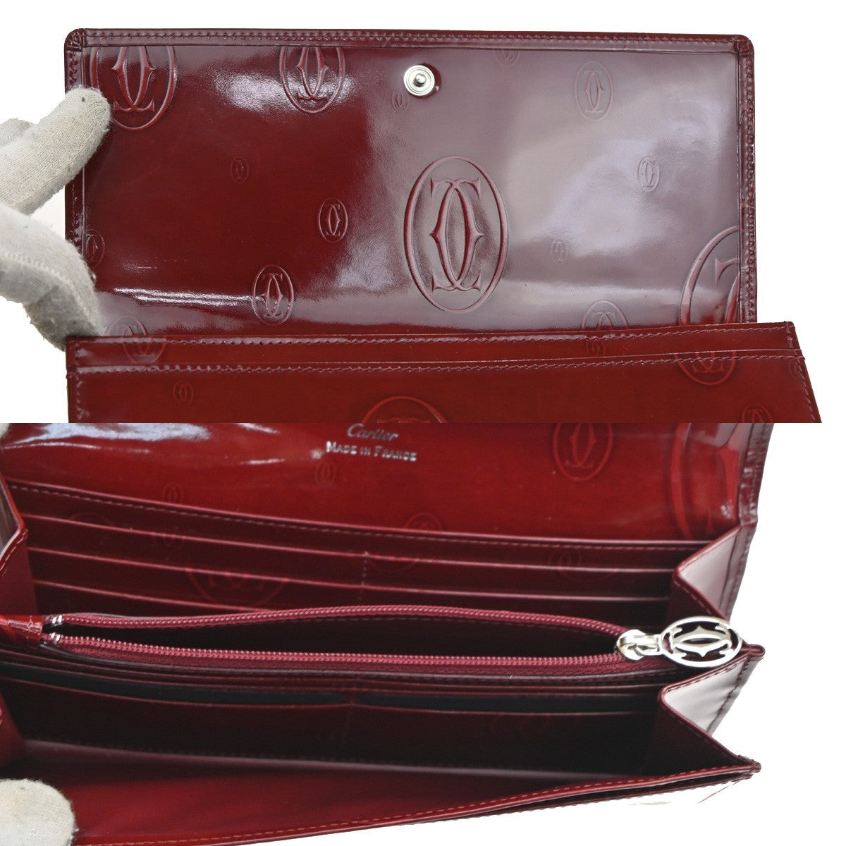 Cartier Happy Birthday Long Wallet Patent leather
