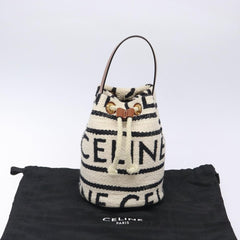 Celine Teen Drawstring Plein Soleil Bucket Bag Canvas with Leather