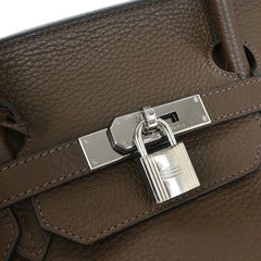 Hermes Birkin Handbag Grey Clemence with Palladium Hardware