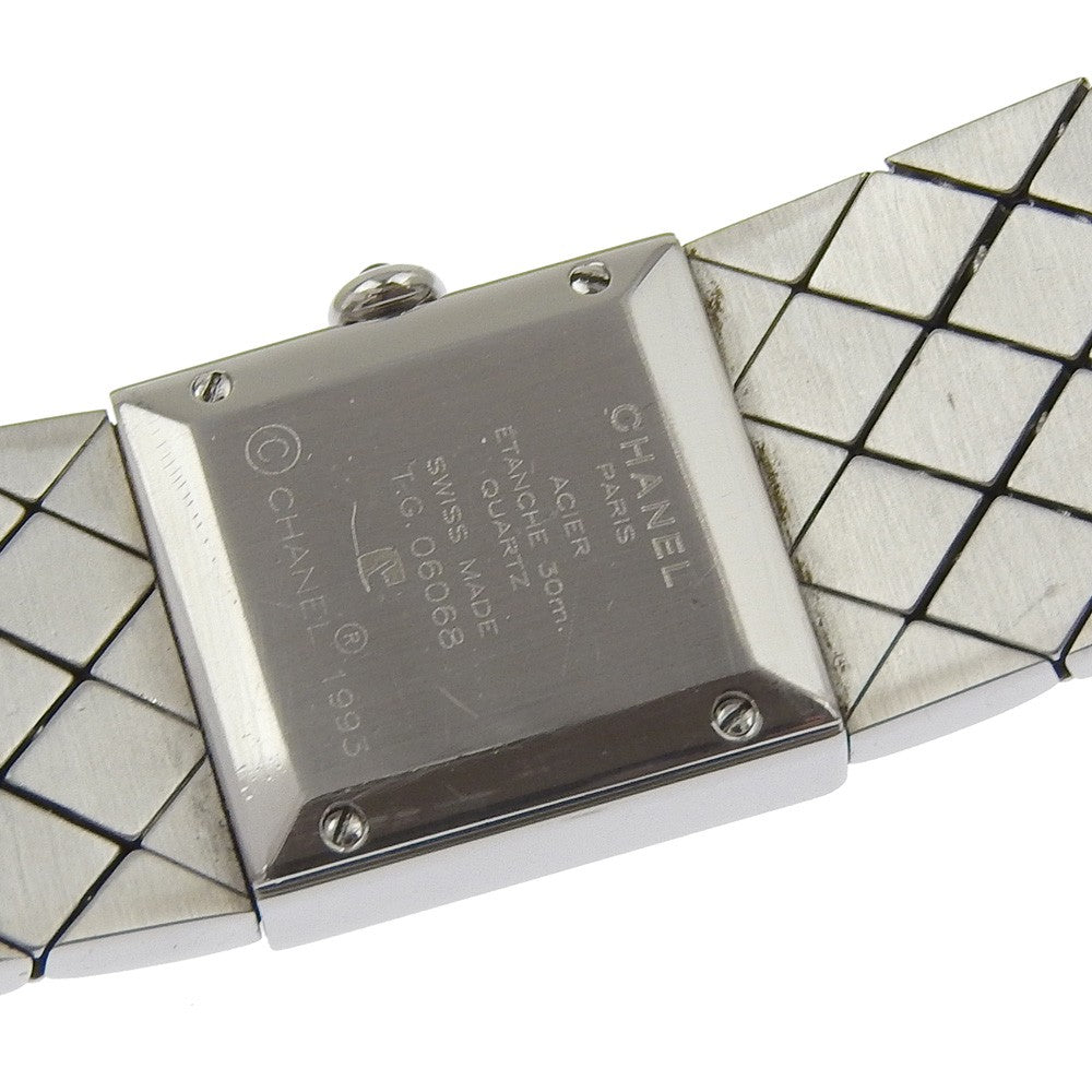 Chanel Matelasse Quartz Watch Stainless Steel with Diamond Bezel