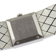 Chanel Matelasse Quartz Watch Stainless Steel with Diamond Bezel