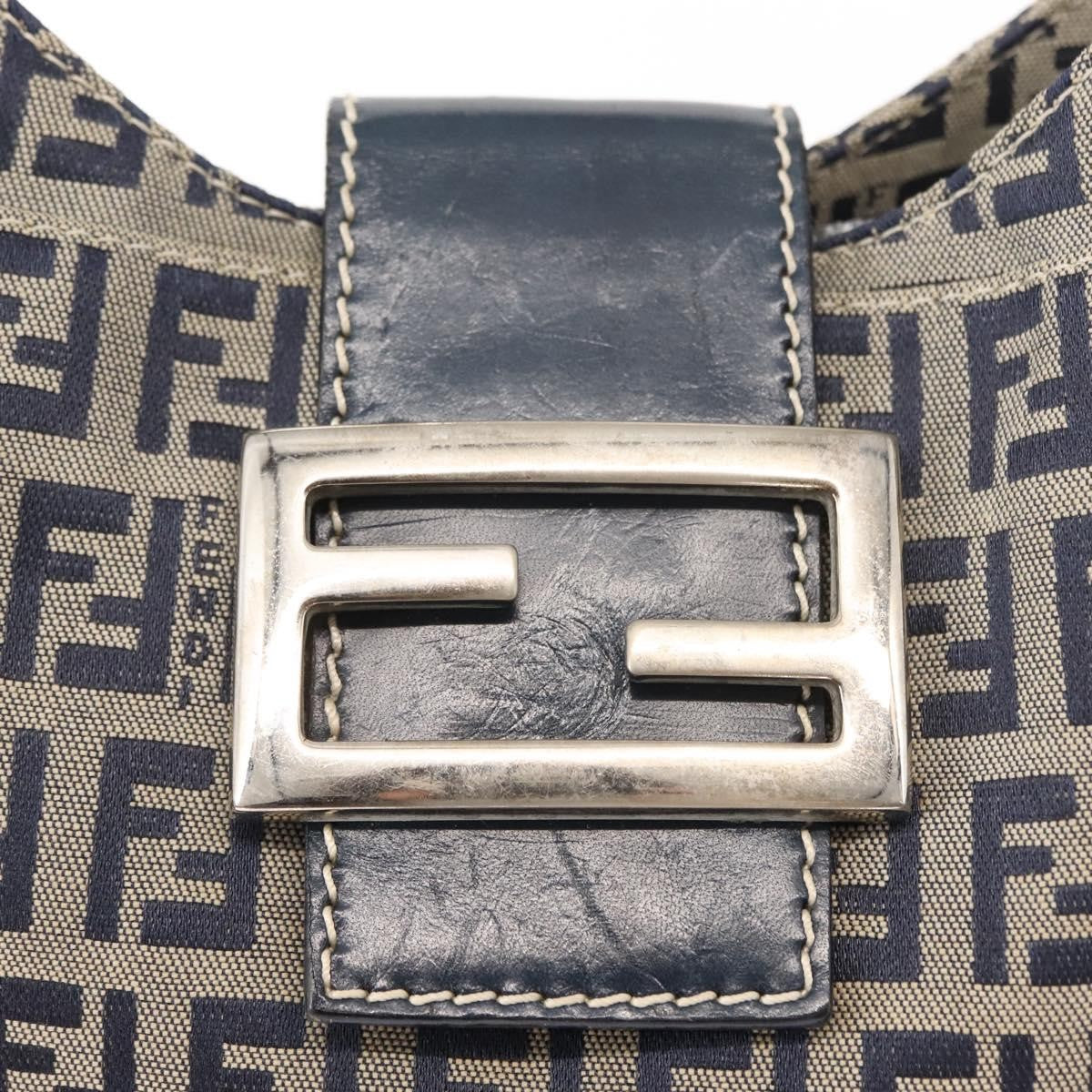 Fendi Belted Flap Shoulder Bag Zucchino Coated Canvas