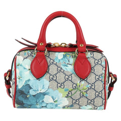 Gucci Convertible Boston Bag Blooms Print GG Coated Canvas