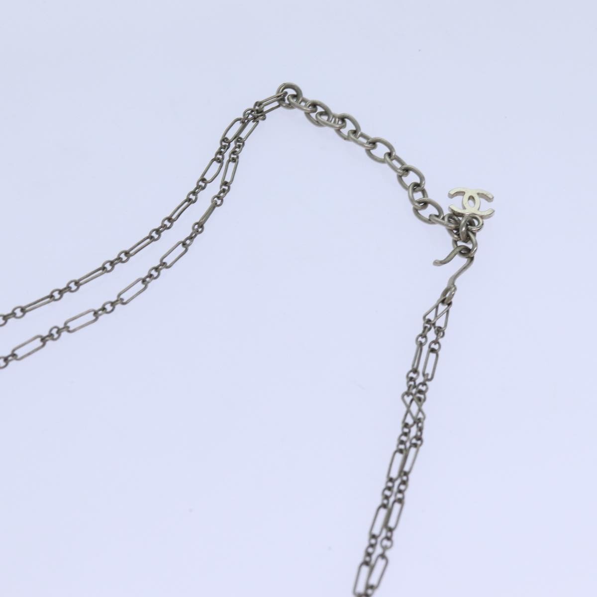 Chanel Camellia CC Long Necklace Metal with Faux Pearls