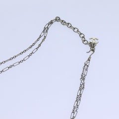 Chanel Camellia CC Long Necklace Metal with Faux Pearls