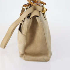 Gucci Vintage Bamboo Handle Bag Suede