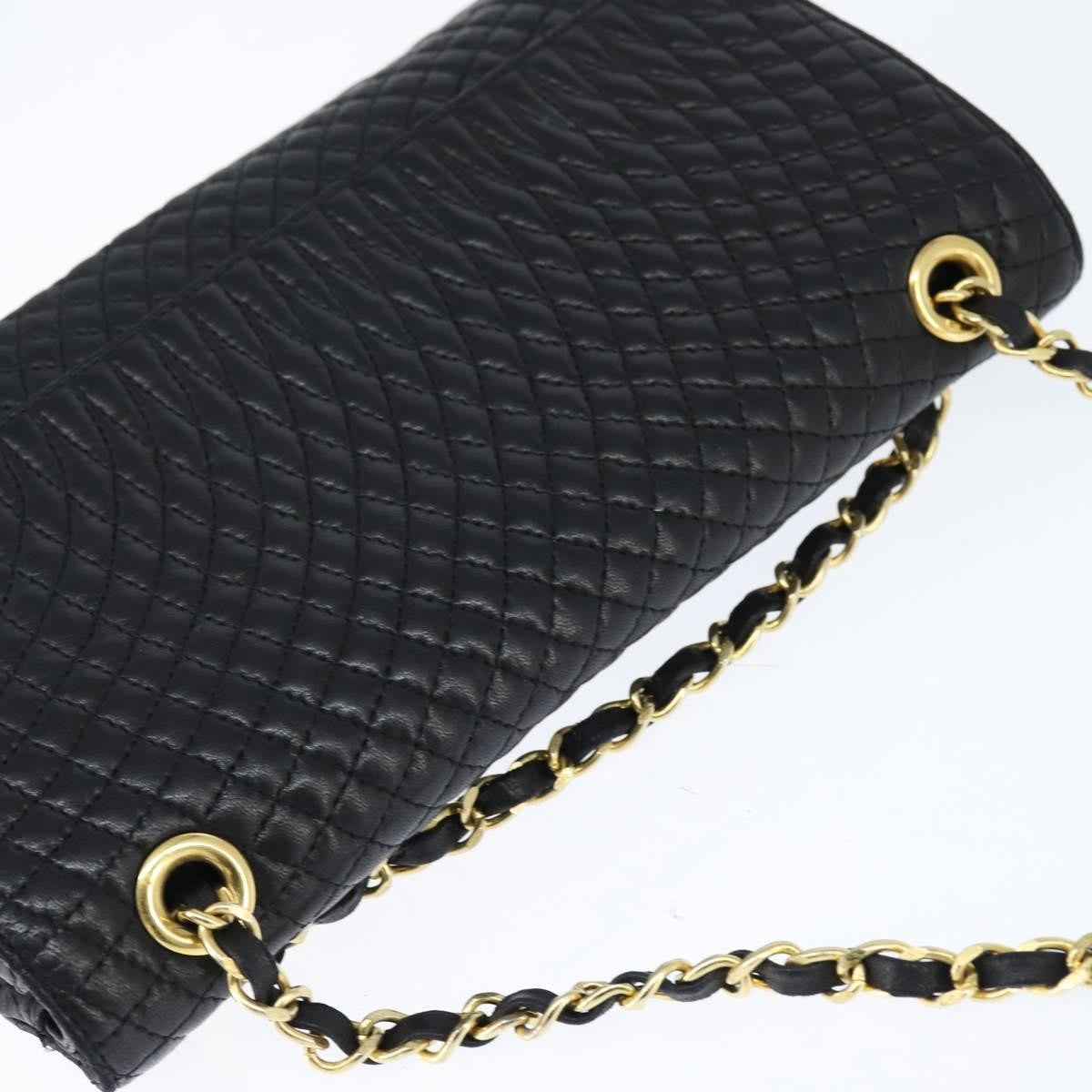 Bally Vintage Chain Shoulder Bag Quilted Leather