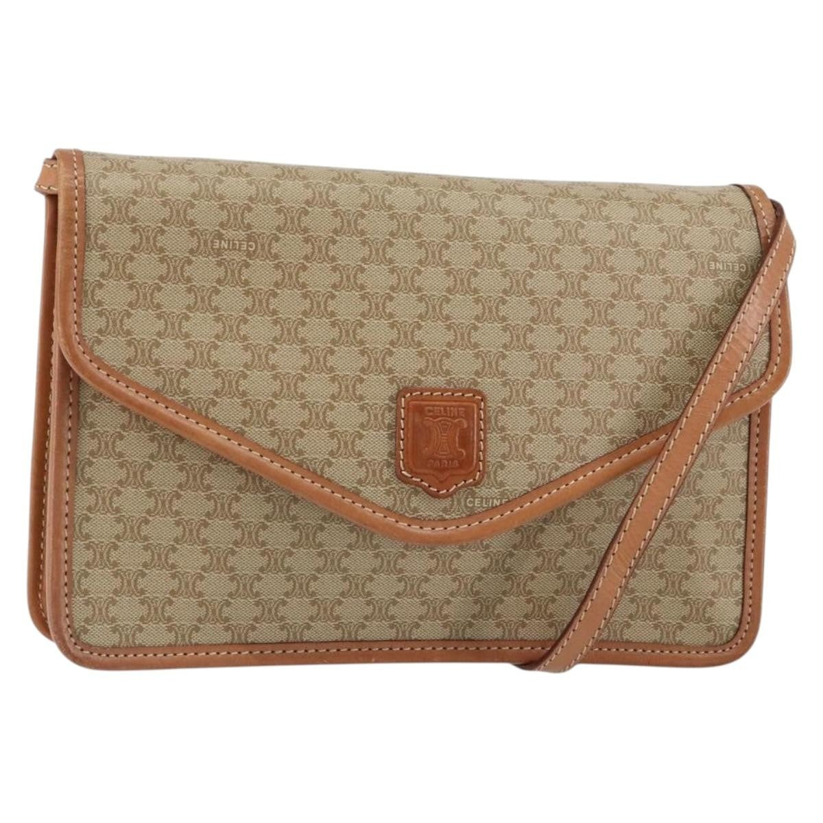 Celine Vintage Macadam Shoulder Bag Canvas