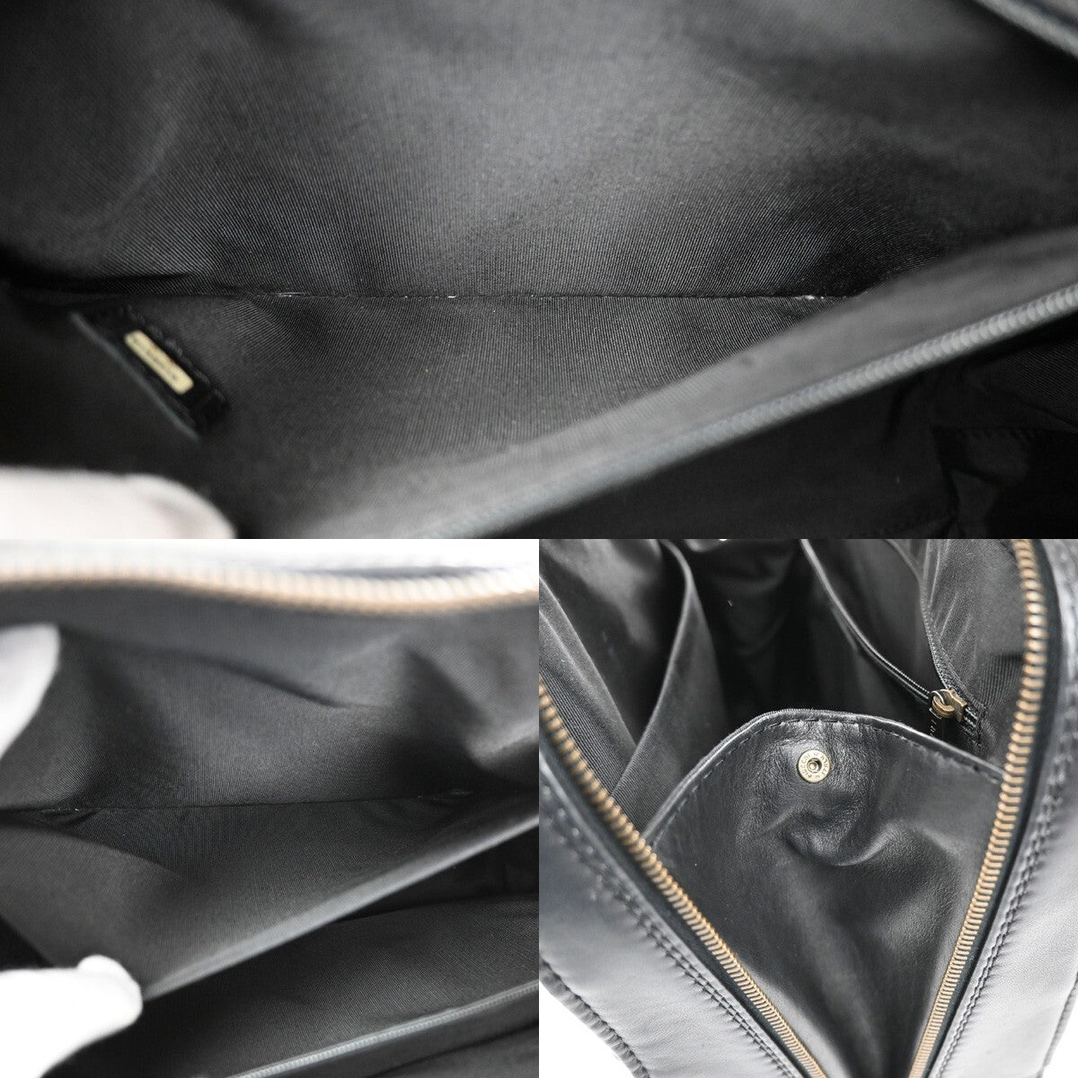 Chanel Surpique Zip Around Satchel Quilted Leather