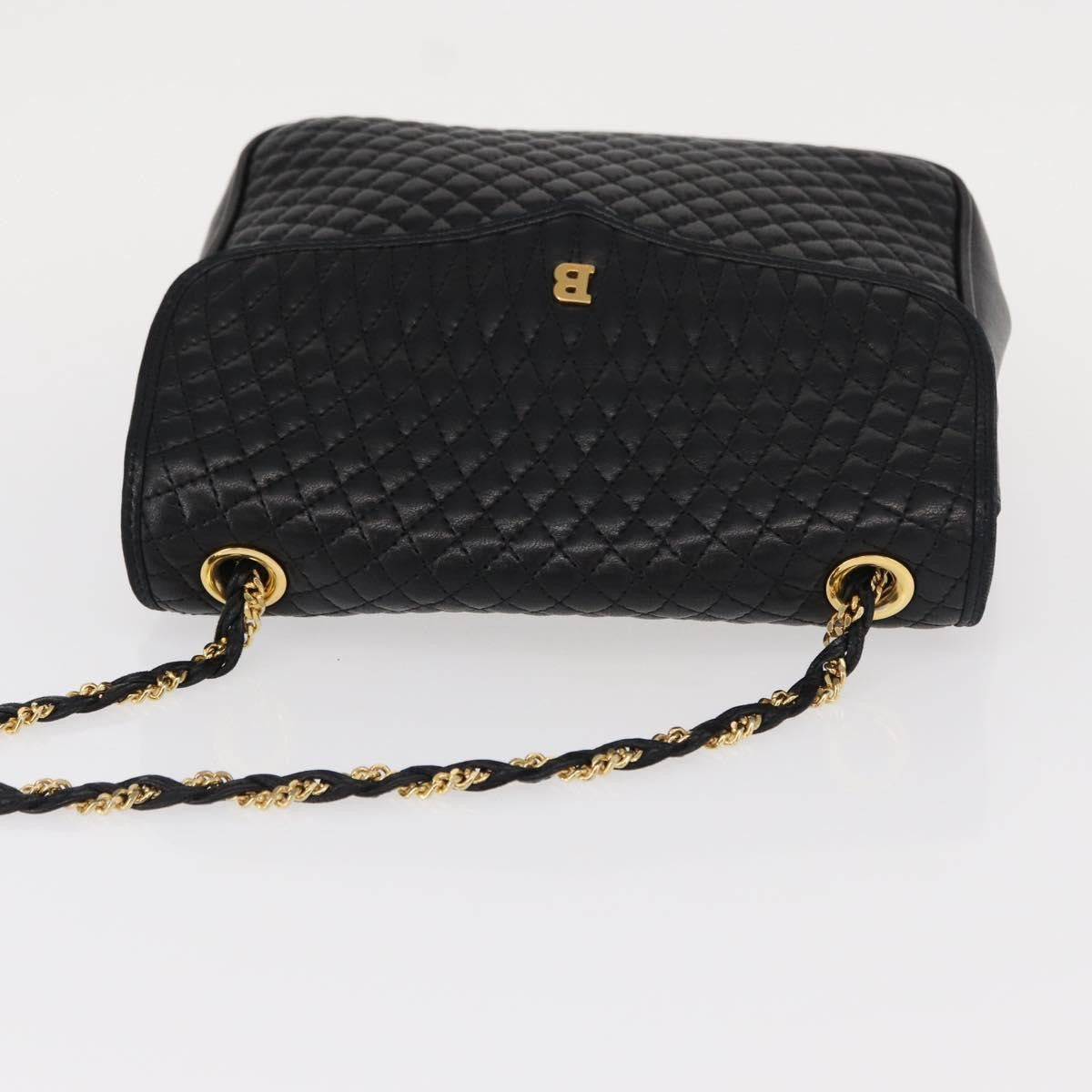 Bally Vintage Chain Shoulder Bag Quilted Leather