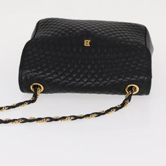 Bally Vintage Chain Shoulder Bag Quilted Leather