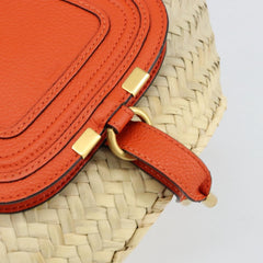 Chloe Marcie Basket Bag Raffia and Leather