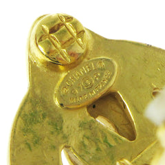 Chanel Vintage CC Heart Clip-On Earrings Metal