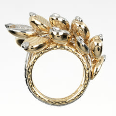 Cartier Grain de Cafe Ring 18K Yellow Gold with 18K White Gold and Diamonds