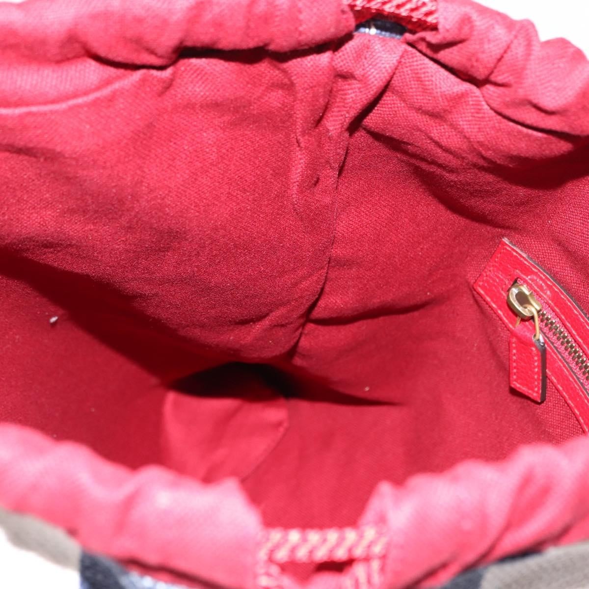 Gucci Logo Drawstring Backpack Striped Canvas