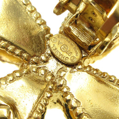 Chanel Vintage CC Clover Clip-On Earrings Metal