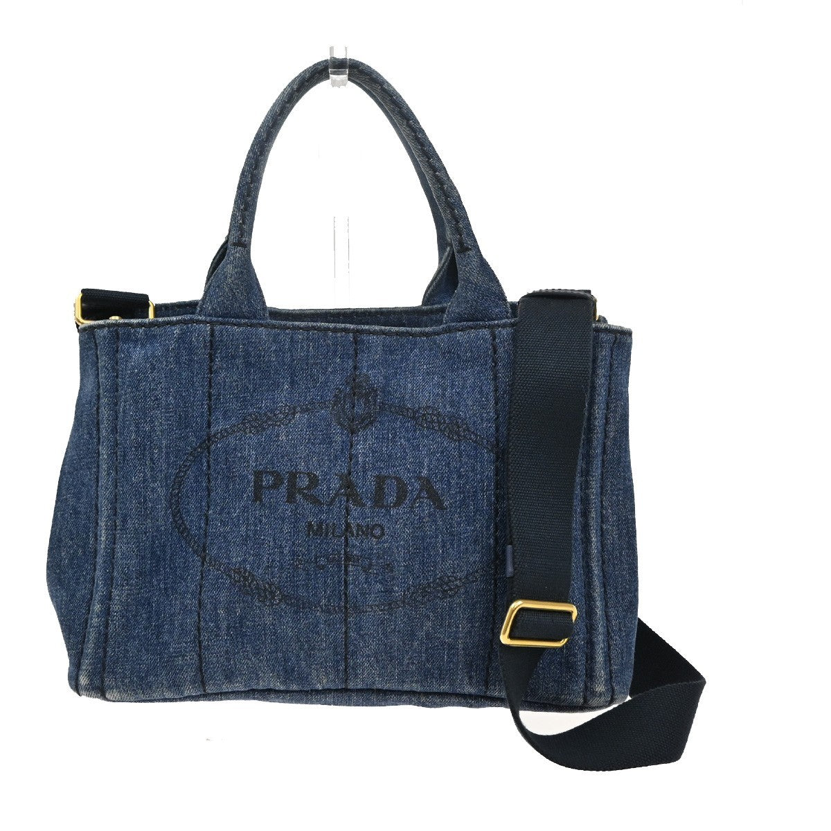 Prada Canapa Convertible Tote Denim