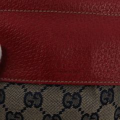 Gucci Vintage Double Belt Bag GG Canvas with Leather