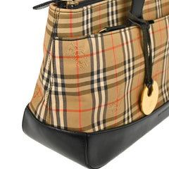 Burberry Nova Check Tote Nylon and Leather
