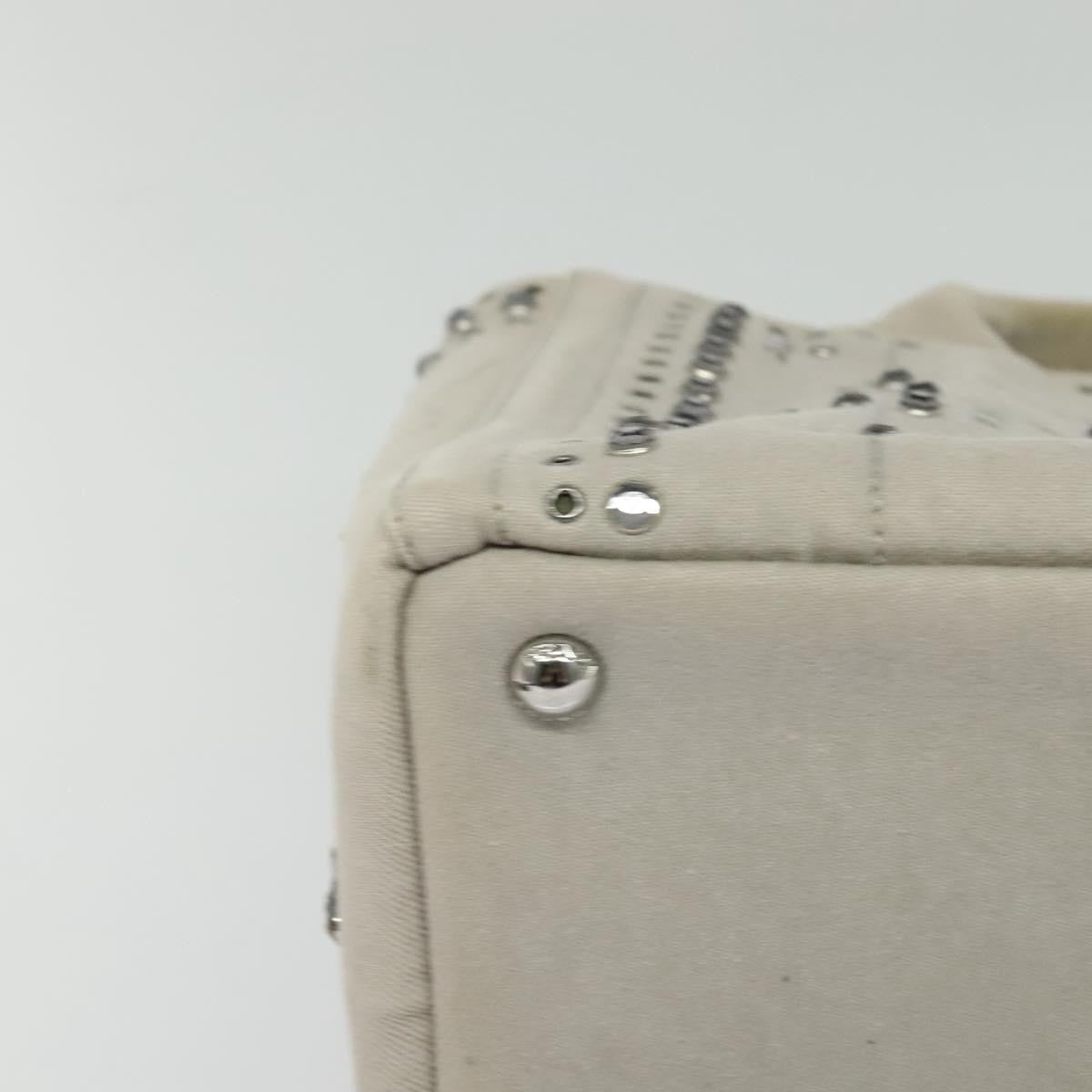 Prada Canapa Convertible Tote Rhinestone Embellished Denim