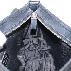 Prada Double Pocket Buckle Flap Bag Tessuto with Leather