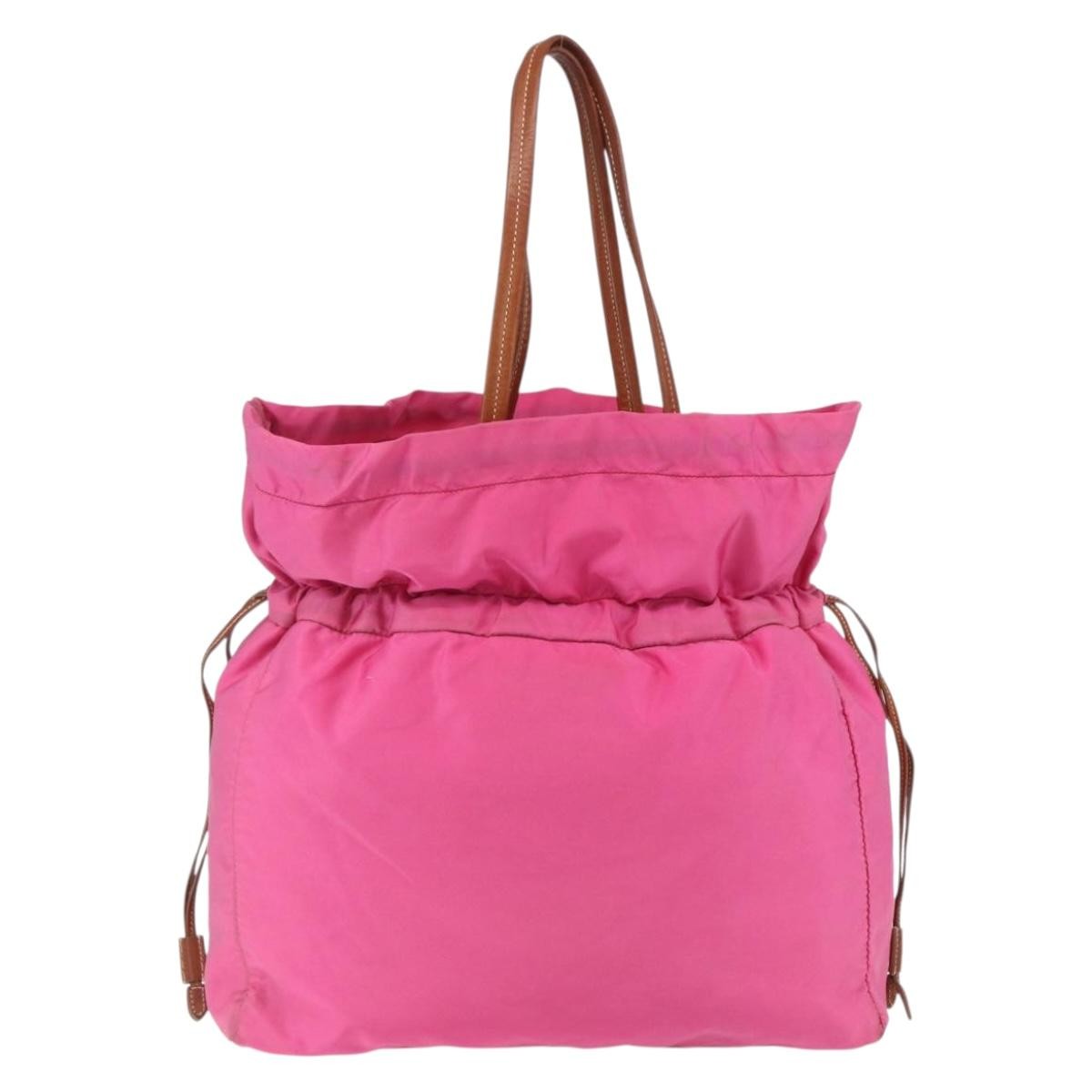 Prada Logo Drawstring Tote Tessuto