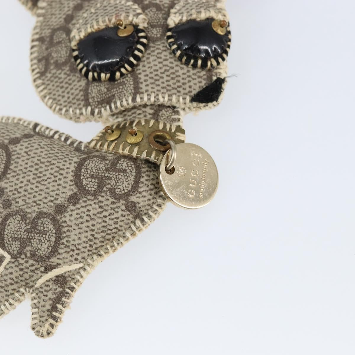 Gucci Dog Keychain GG Coated Canvas