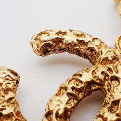 Chanel Vintage CC Pendent Necklace Plated Metal