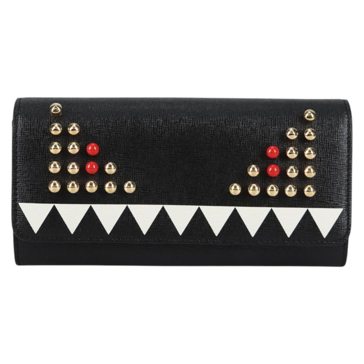 Fendi Monster Wallet on Chain Studded Leather