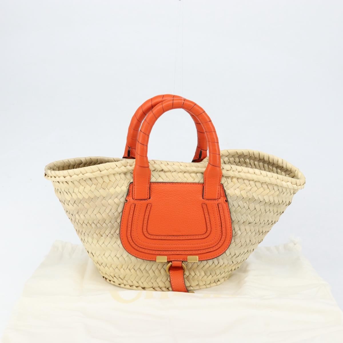 Chloe Marcie Basket Bag Raffia and Leather