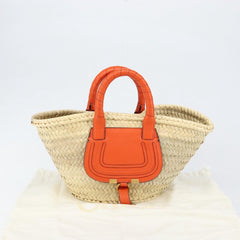 Chloe Marcie Basket Bag Raffia and Leather