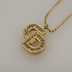 Christian Dior CD Pendant Necklace Gold-plated