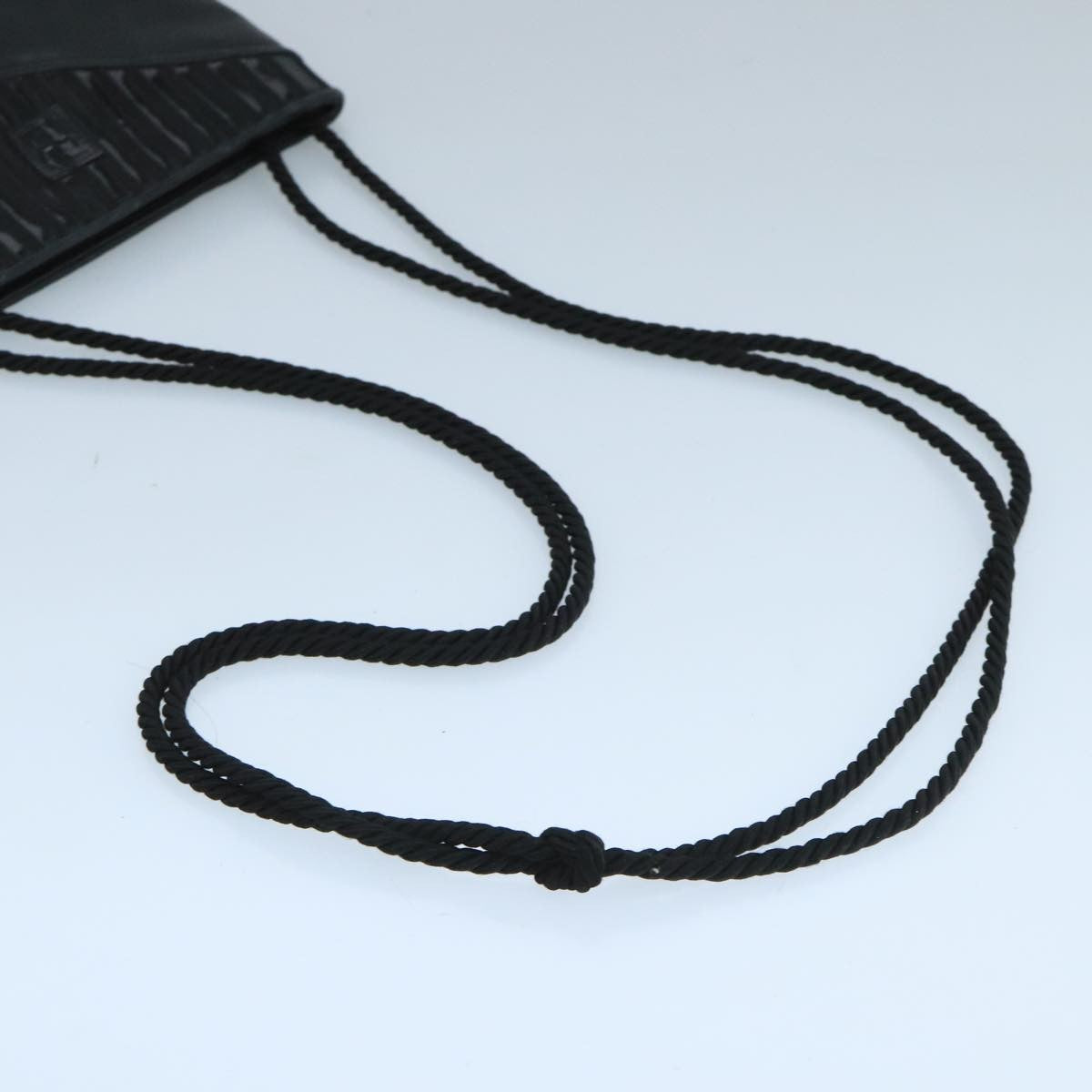 Fendi FF Logo Stamp Zip Pouch Printed Leather