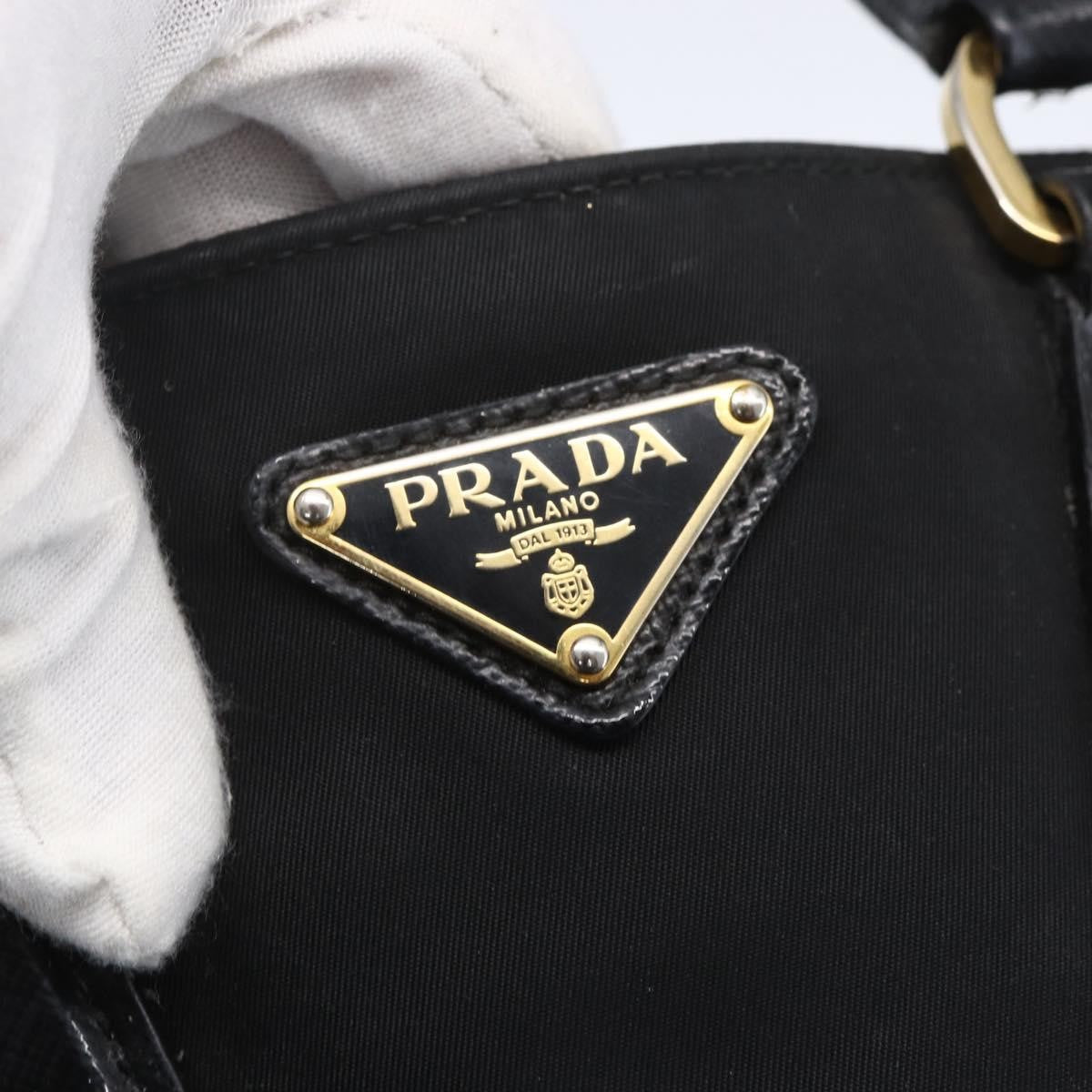 Prada Convertible Top Handle Tote Tessuto with Vernice Saffiano Leather