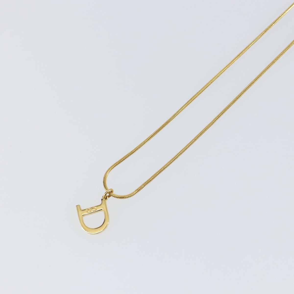 Christian Dior D logo Pendant Necklace Metal
