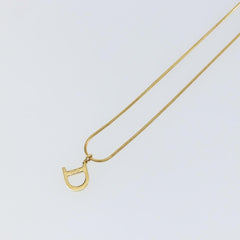 Christian Dior D logo Pendant Necklace Metal