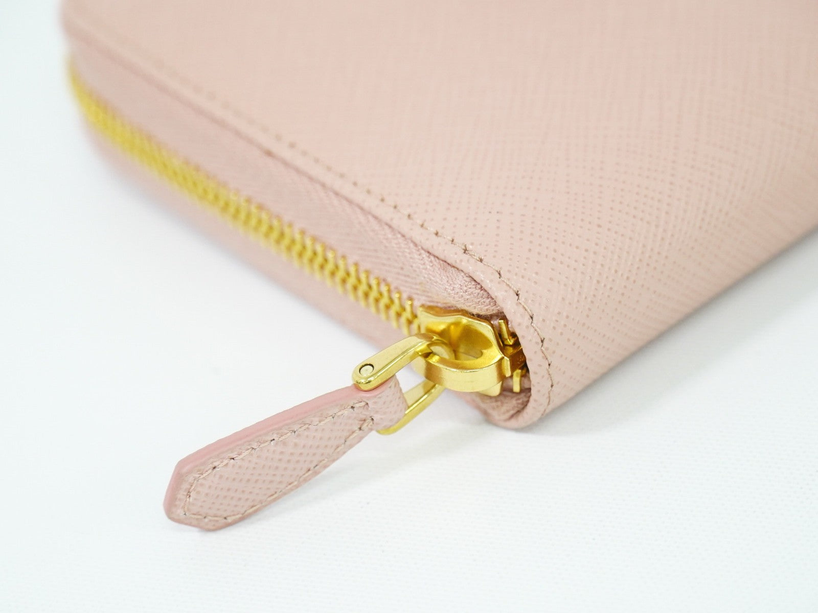 Prada Bow Zip Around Wallet Saffiano Leather