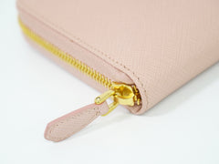 Prada Bow Zip Around Wallet Saffiano Leather