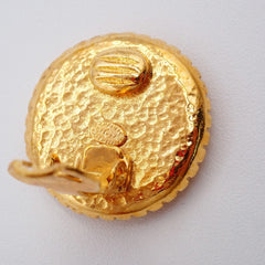 Chanel Vintage Round CC Clip-On Earrings Metal